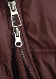 Simple Chocolate Zip Up Loose Duck Down Down Coats Winter