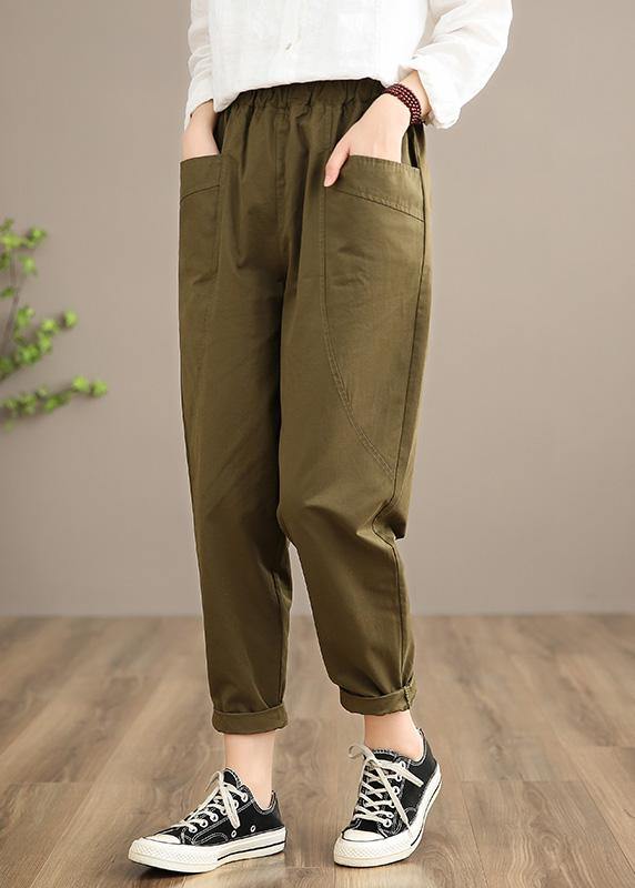 Simple Khaki Trousers Slim Spring elastic waist Wardrobes Pant - bagstylebliss