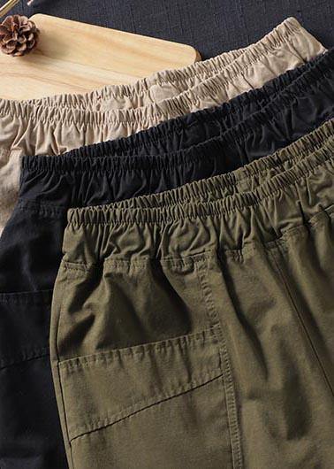Simple Khaki Trousers Slim Spring elastic waist Wardrobes Pant - bagstylebliss