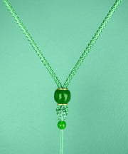 Simple Light Green Hand Knitting Jade Pendant Necklace