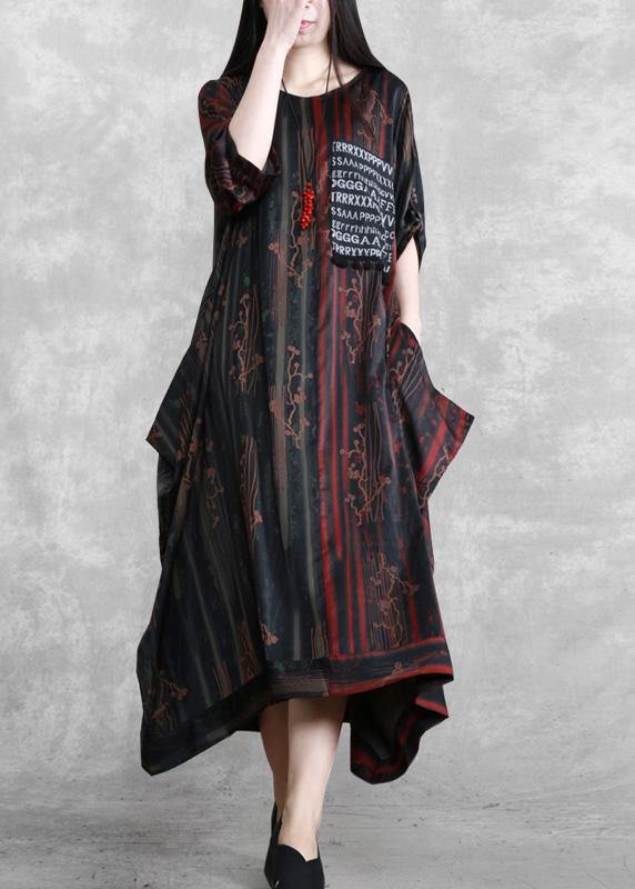 2021 Asymmetric Dresses Print Robes Spring Dresses Gown - bagstylebliss