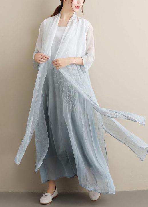 Simple O Neck Two Pieces Summer Clothes Women Fabrics Gradient Grey A Line Dress - bagstylebliss