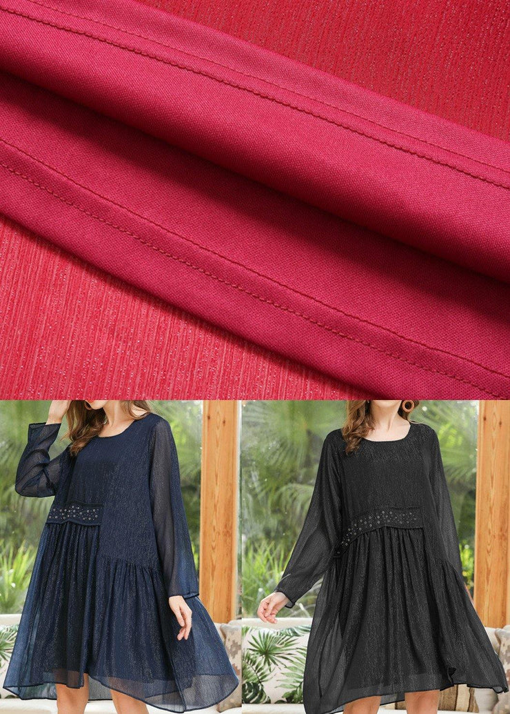 Simple Red Asymmetrical Design Chiffon Summer Dress - bagstylebliss