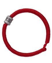 Simple Red Hand Knitting Six Characters Bucket Bead Bracelet