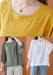 Simple White O-Neck Cotton Top Summer - bagstylebliss