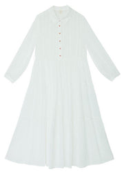 Simple White tie waist Long sleeve Party Summer Chiffon Dress - bagstylebliss