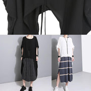 Simple black box top two ways to wear Dresses summer drawstring blouses - bagstylebliss