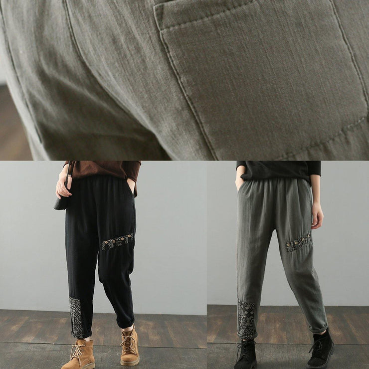 Simple black pants oversized elastic waist patchwork Wardrobes wild pants - bagstylebliss