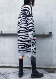 Simple black print Sweater Aesthetic Street Style o neck Art knitwear - bagstylebliss
