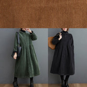 Simple brown Plus Size coats women pattern thick Cinched coats - bagstylebliss