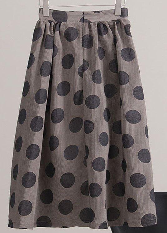 Simple drawstring print Warm Fleece Skirts Winter