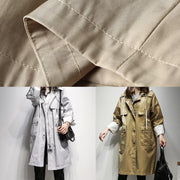 Simple hooded drawstring Fine Coats Women khaki cotton women coats - bagstylebliss