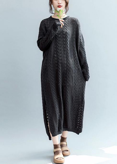 Simple o neck hollow out Sweater weather Design black Tejidos knitwear - bagstylebliss