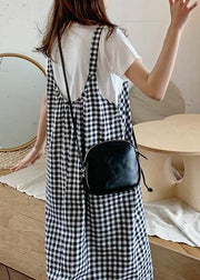 Simple plaid cotton clothes For Women Spaghetti Strap Maxi summer Dress - bagstylebliss