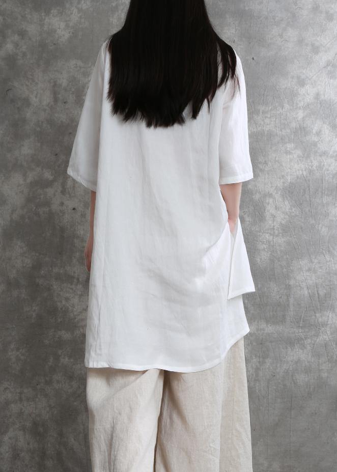 Simple two-piece female summer loose loose white shirt wide-leg pants - bagstylebliss