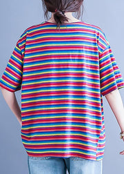 Simple v neck baggy shirts Wardrobes striped blouse - bagstylebliss