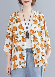 Simple yellow print top v neck Batwing Sleeve blouses - bagstylebliss