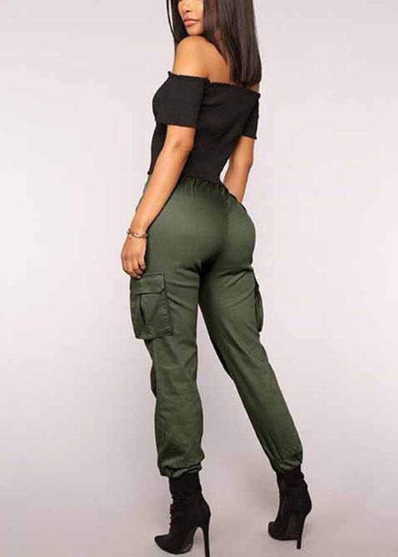 Solid Color High Elastic Waist Casual Harem Pants - bagstylebliss