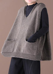 Spring 2021 New Korean Version Of Loose Large Size Literary Hooded Wild Knit Waistcoat Sweater Coat Female - bagstylebliss