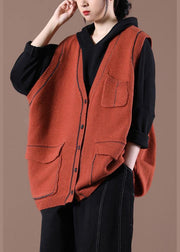 Spring 2021 New Korean Women's Loose Caramel Sweater Vest - bagstylebliss