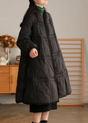 Style Beige Stand Collar Pockets thick Duck Down Winter down coat