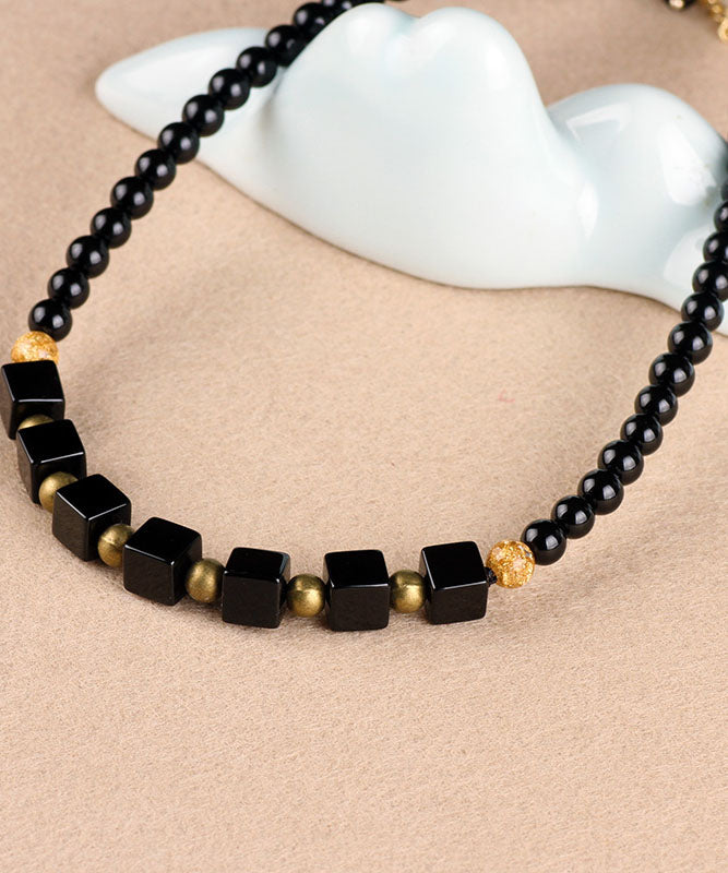 Style Black Agate Graduated Bead Necklace