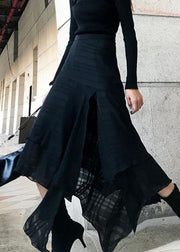 Style Black High Waist side open Summer Skirt - bagstylebliss