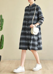 Style Black Print Chiffon Button Summer Dresses - bagstylebliss