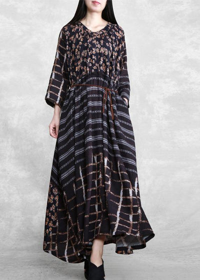 Style Black Print Long Maxi Dress - bagstylebliss