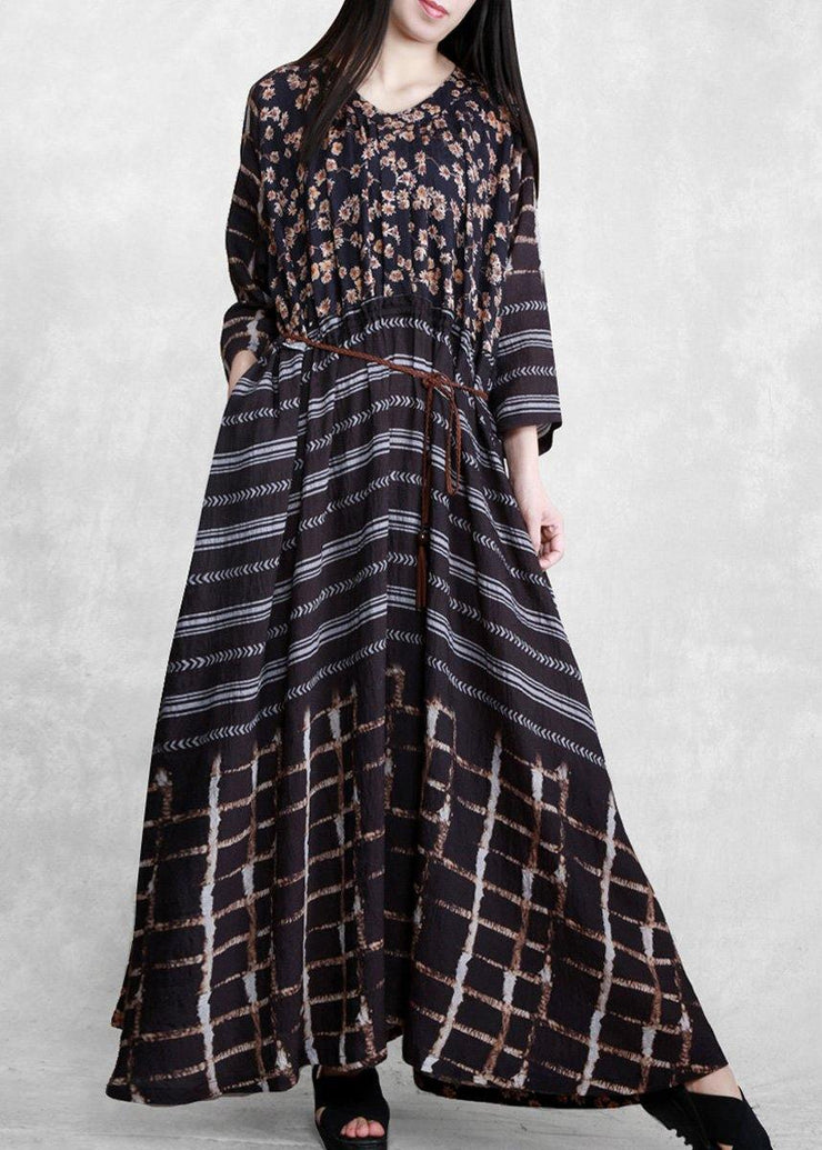 Style Black Print Long Maxi Dress - bagstylebliss