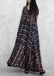 Style Black Print Long Maxi Dress - bagstylebliss