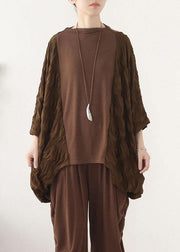 Style Chocolate Patchwork Wrinkled Top Fall - bagstylebliss