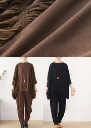 Style Chocolate Patchwork Wrinkled Top Fall - bagstylebliss