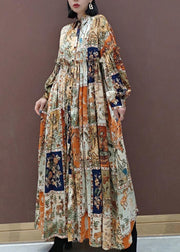 Style Floral Tunics Lapel Exra Large Hem Vestidos De Lino Spring Dresses - bagstylebliss