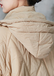 Style Khaki Oversized Pockets Fine Cotton Filled Parkaer Winter