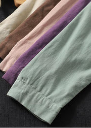 Style Lapel Pockets Spring Crane Tops Design Purple Shirt - bagstylebliss