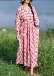 Style Notched Summer Quilting Dresses Fashion Ideas Red Plaid Art Dress - bagstylebliss