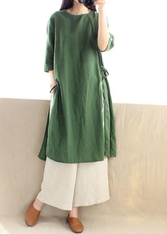 Style O Neck Half Sleeve Clothes Photography Green Dress - bagstylebliss