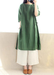 Style O Neck Half Sleeve Clothes Photography Green Dress - bagstylebliss