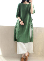 Style O Neck Half Sleeve Clothes Photography Green Dress - bagstylebliss