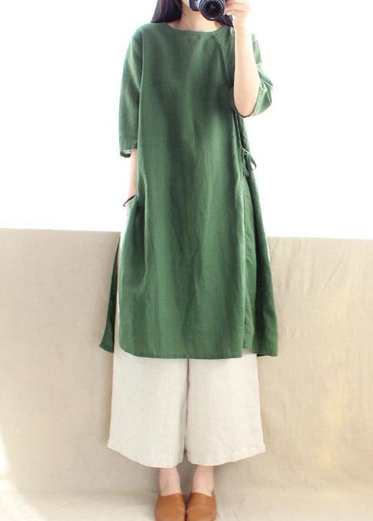 Style O Neck Half Sleeve Clothes Photography Green Dress - bagstylebliss