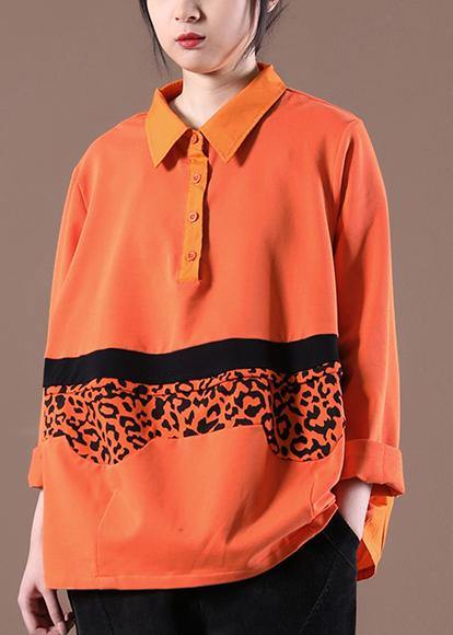 Style Orange Peter Pan Collar Loose Sweatshirt - bagstylebliss