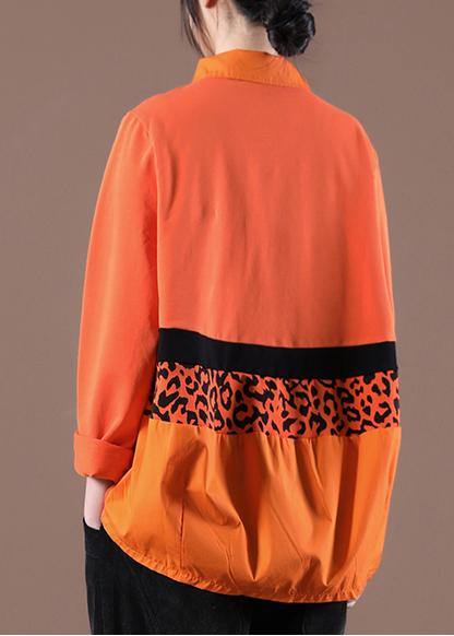 Style Orange Peter Pan Collar Loose Sweatshirt - bagstylebliss