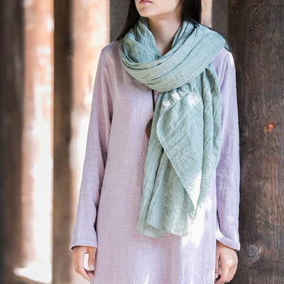 Style Organic Simple Pure Color Cotton Linen Scarf - bagstylebliss
