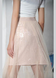 Style Pink Tulle Sequins A Line Skirts - bagstylebliss