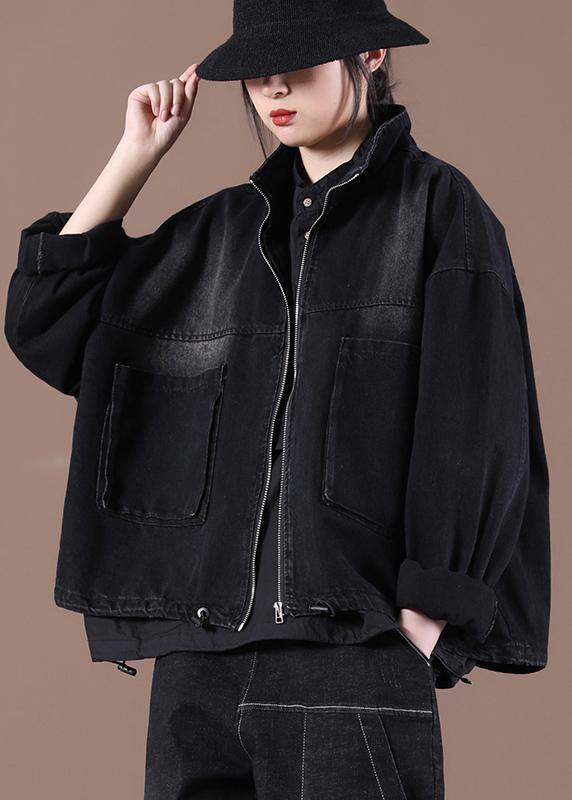 Style Pockets Fine Spring Women Black Coats - bagstylebliss