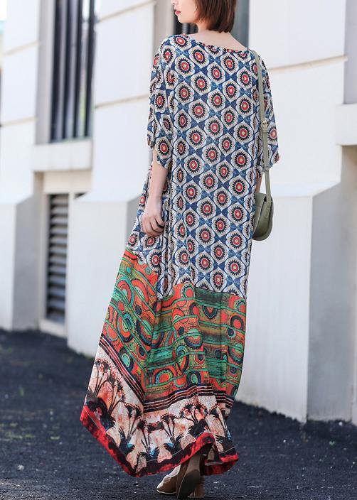 Style V Neck Dress Sleeve Print Traveling Dress - bagstylebliss