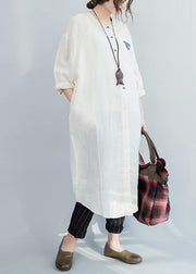 Style White Button Maxi Summer Cotton Dress - bagstylebliss