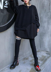 Style asymmetric cotton tunic top Tutorials black blouse fall - bagstylebliss