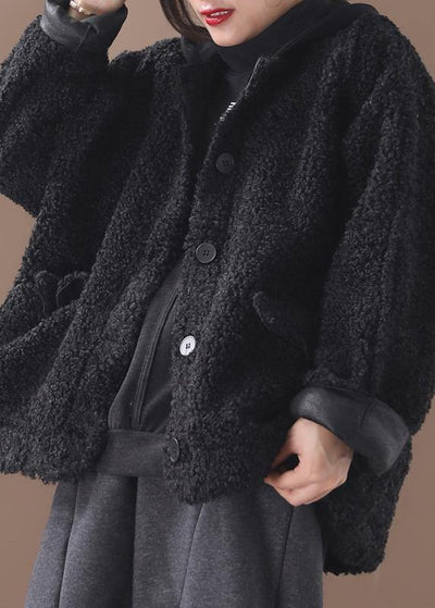 Style black Plus Size Coats Women Shape winter patchwork hooded outwears - bagstylebliss